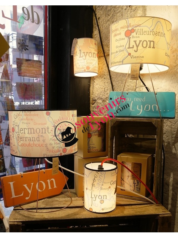 Lampe Lyon Géographie Zaralobo chez Souvenirsdelyon.com