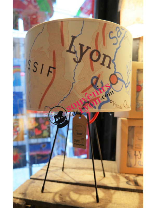 Lampe Lyon Géographie Zaralobo chez Souvenirsdelyon.com