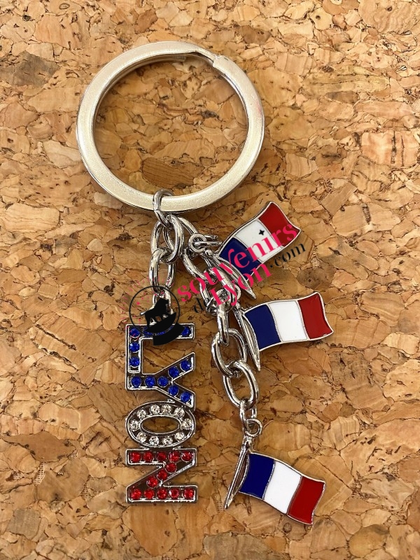 Lyon tricolor key ring Souvenirsdelyon.com