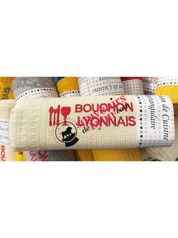 Towel Lyon Bouchon Lyonnais white Souvenirsdelyon.com