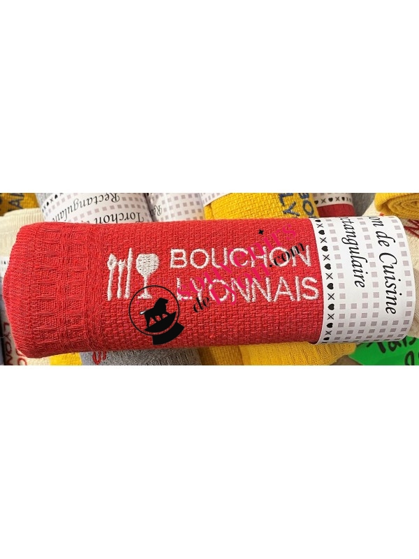 Towel Lyon Bouchon Lyonnais red Souvenirsdelyon.com
