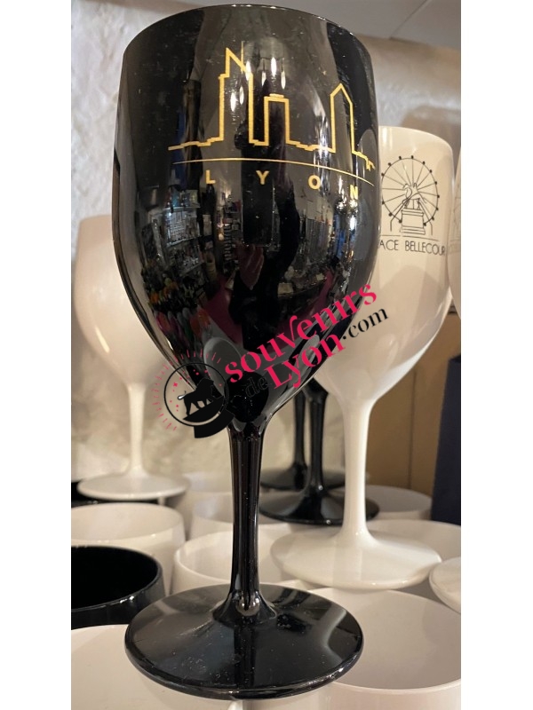 Lyon wine glasses Jo&Mo - black on Souvenirsdelyon.Com