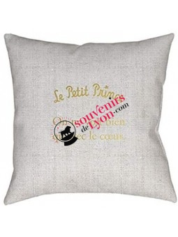 Coussin garni le Petit Prince et la rose chez Souvenirsdelyon.com