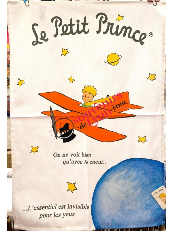 Torchon Le Petit Prince en avion chez Souvenirsdelyon.com