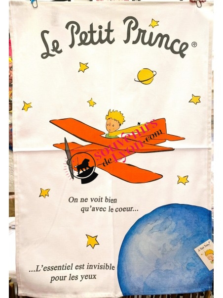 Tea towel The Little Prince on a plane Souvenirsdelyon.Com