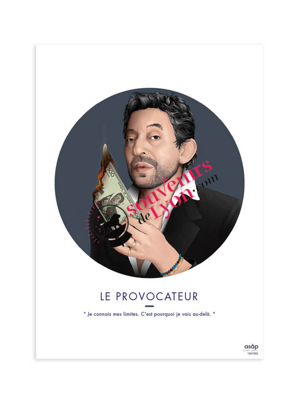 Le Provocateur - Serge Gainsbourg - Affiche Asap chez Souvenirsdelyon.com