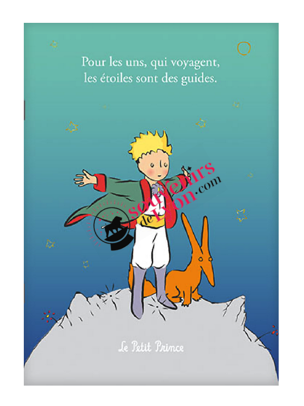 Cahier ligne Le Petit Prince en cape et le Renard chez Souvenirsdelyon.com