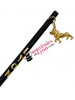 Crayon à papier breloque lion doré chez Souvenirsdelyon.com