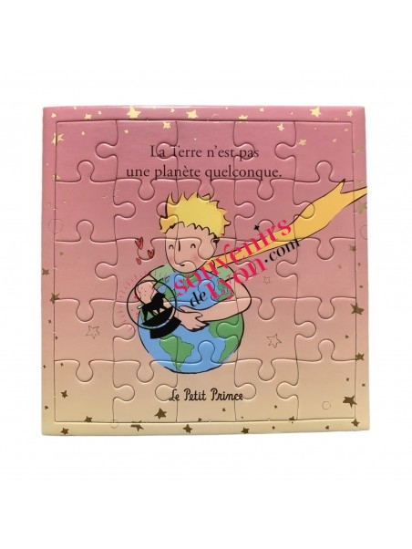 Carte postale Puzzle 25 pièces Le Petit Prince et la planète chez souvenirsdelyon.com