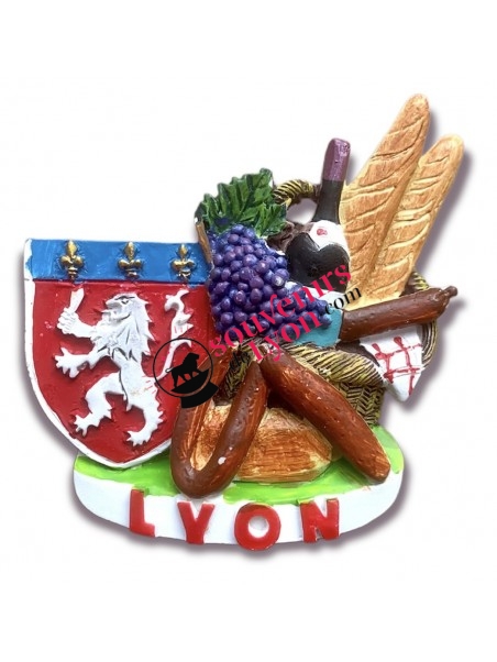 Lyon magnet, Lyon emblem and gastronomy Souvenirsdelyon.com