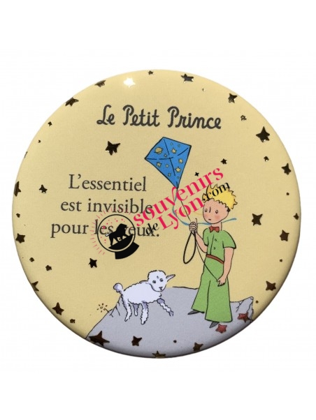 Magnet rond le Petit Prince avec le cerf-volant chez Souvenirsdelyon.com