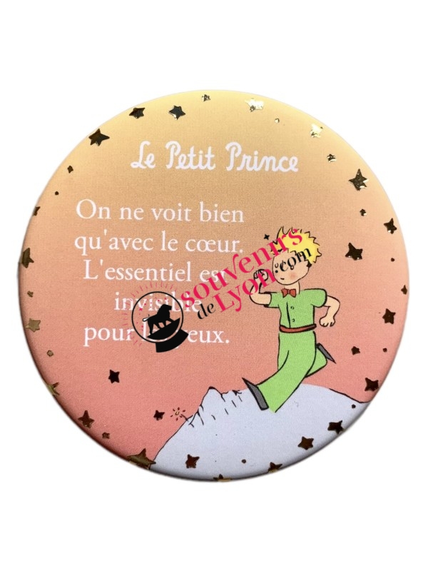 Magnet rond le Petit Prince sur la planète chez Souvenirsdelyon.com