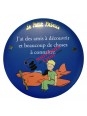 Magnet rond bleu le Petit Prince en Avion Souvenirsdelyon.com