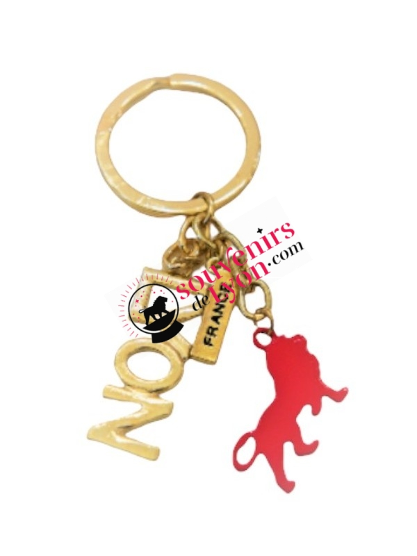Porte-clés Lyon Onlylyon or chez Souvenirsdelyon.com