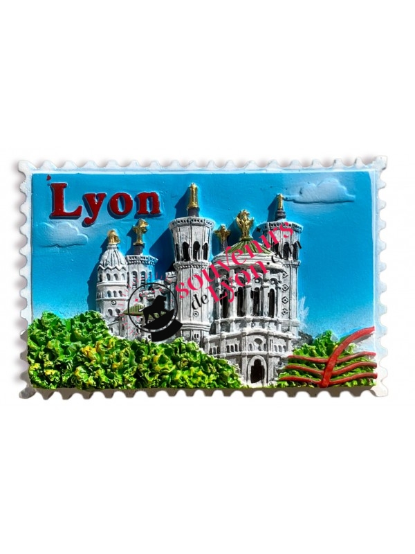 Magnet Lyon timbre Basilique de Fourvière chez Souvenirsdelyon.com