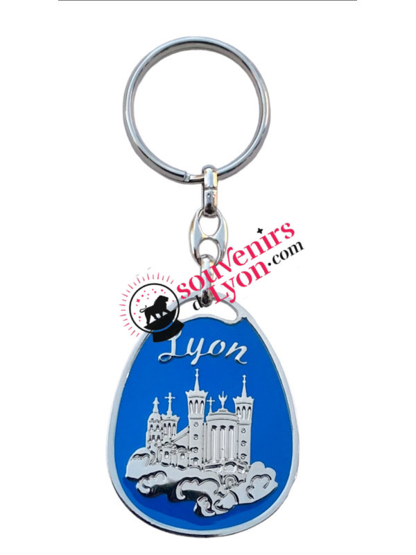 Porte-clés Lyon Basilique de Fourvière noir Souvenirsdelyon.com