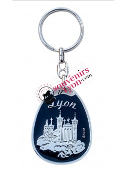 Porte-clés Lyon Basilique de Fourvière noir chez Souvenirsdelyon.com