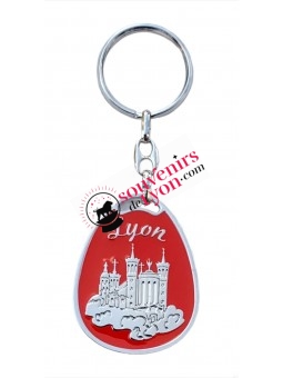 Porte-clés Lyon Basilique de Fourvière rouge chez Souvenirsdelyon.com