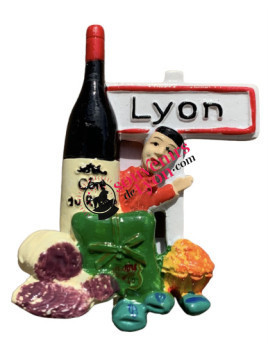 Magnet Lyon Guignol et panneau de Lyon chez Souvenirsdelyon.com
