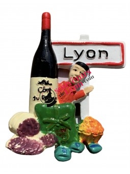 Magnet Lyon Guignol et panneau de Lyon chez Souvenirsdelyon.com