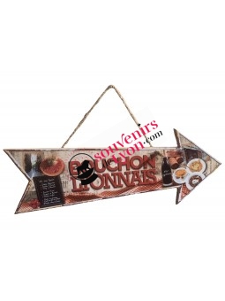 Panneau en bois Bouchon Lyonnais chez souvenirsdelyon.com