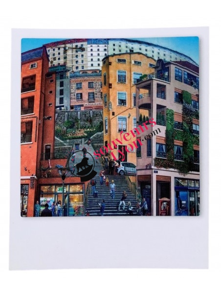 Carte Postale Polaroid - Le Mur des Canuts souvenirsdelyon.com