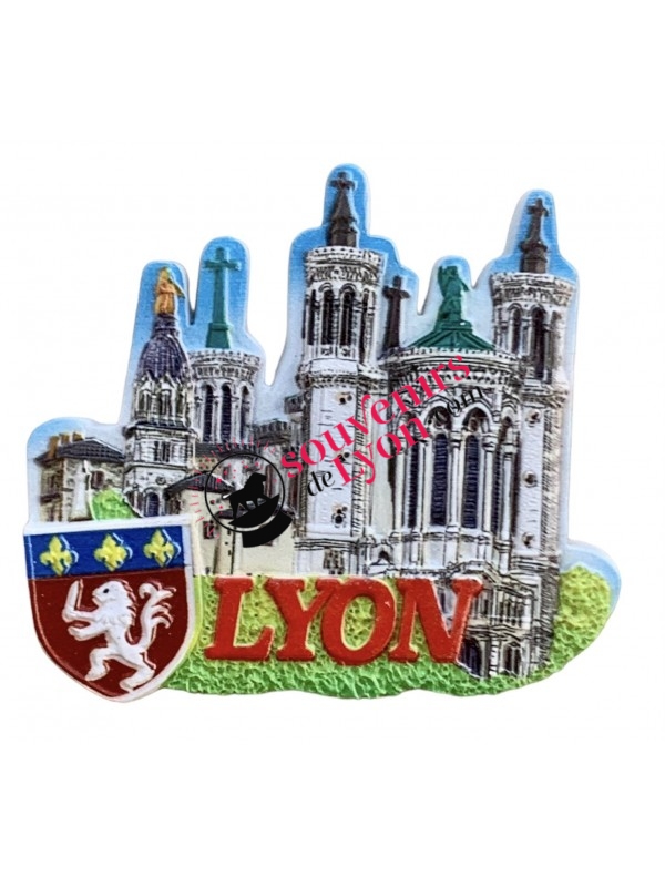 Magnet Lyon Basilica of Fourvière and emblem of Lyon Souvenirsdelyon.com