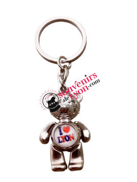Porte-clés Lyon ourson métal chez souvenirsdelyon.com