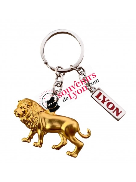 Lyon gold lion key ring chez Souvenirsdelyon.com