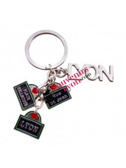 Porte-clés Lyon plaques de rues chez Souvenirsdelyon.com