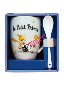 The Little Prince planet and rose mug with spoon