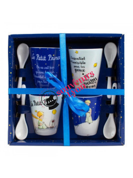 Coffret 4 tasses le Petit Prince rose et planète
