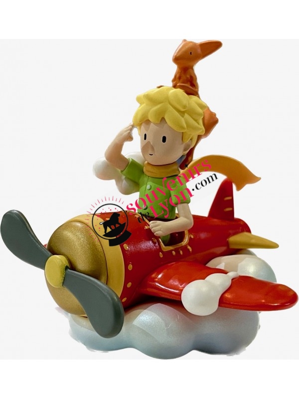 The Little Prince and the fox on the plane figurine on souvenirsdelyon.com