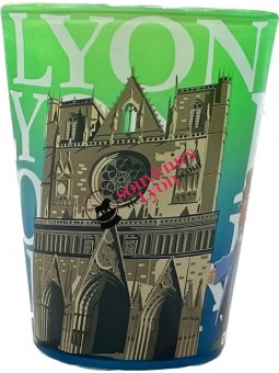 Verre à shooter Lyon Monuments et Guignol chez Souvenirsdelyon.com