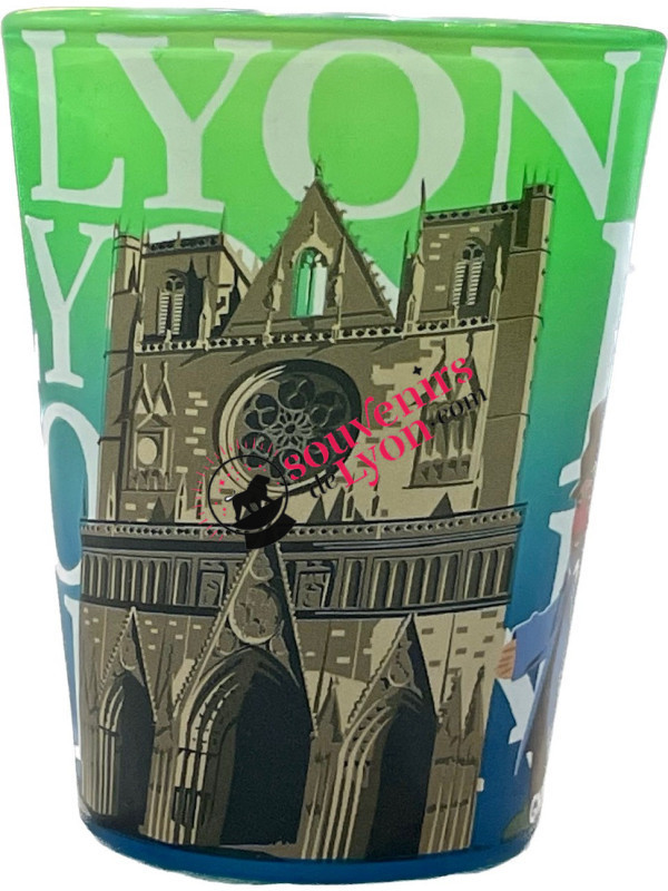 Verre à shooter Lyon Monuments et Guignol chez Souvenirsdelyon.com