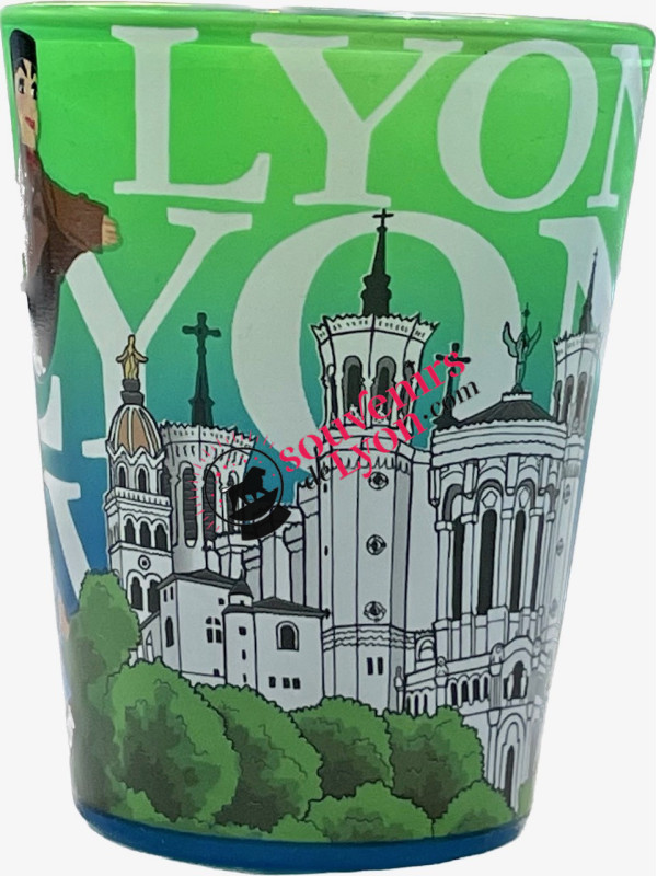 Verre à shooter Lyon Monuments et Guignol chez Souvenirsdelyon.com