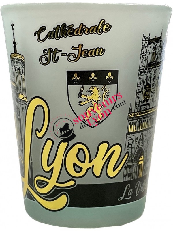 Verre à shooter Lyon Monuments dorés chez Souvenirsdelyon.com