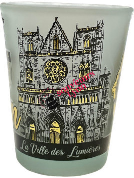 Verre à shooter Lyon Monuments dorés chez Souvenirsdelyon.com