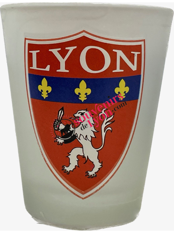 Verre à shooter Emblème Lyon et Fourvière chez Souvenirsdelyon.com