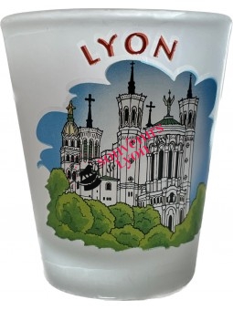 Verre à shooter Emblème Lyon et Fourvière chez Souvenirsdelyon.com