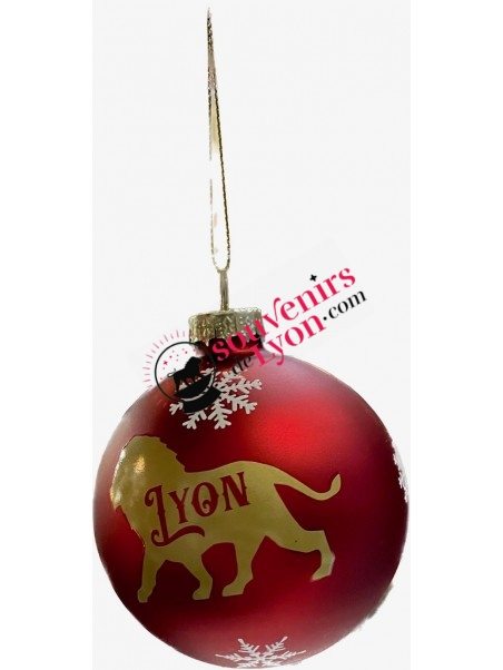 Boule de Noël Lyon rouge chez Souvenirsdelyon.com