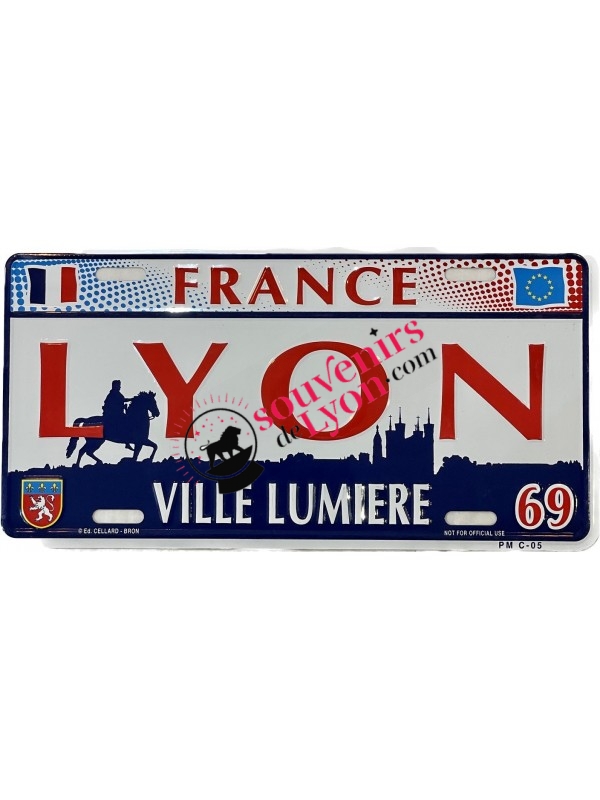 Plaque en Métal France Lyon Ville Lumière chez souvenirsdelyon.com