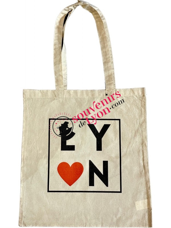 Tote Bag J'aime Lyon chez souvenirsdelyon.com