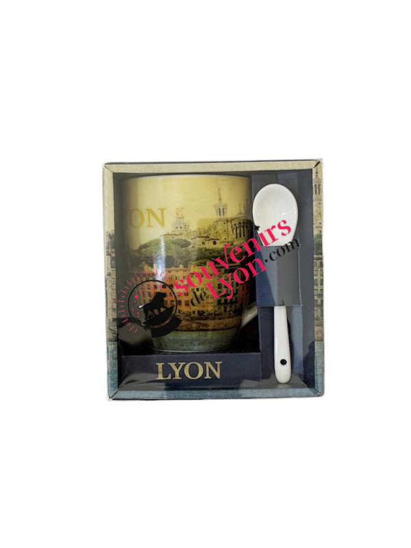 Mug cuillère Vieux Lyon Vintage chez souvenirsdelyon.com
