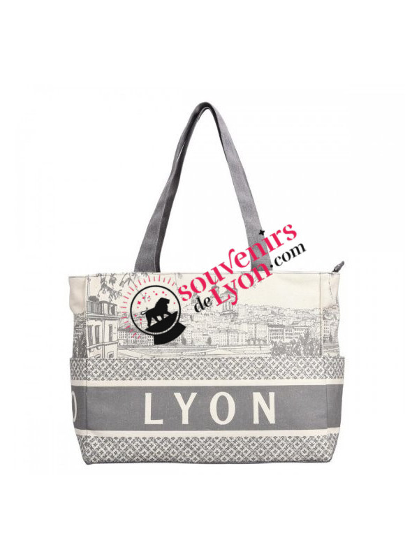 Sac Lyon City Robin Ruth gris chez Souvenirsdelyon.Com
