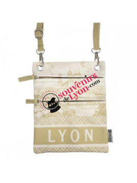 Saccoche passeport Lyon Robin Ruth beige chez Souvenirsdelyon.Com
