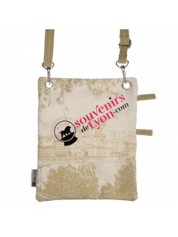 Saccoche passeport Lyon Robin Ruth beige chez Souvenirsdelyon.Com