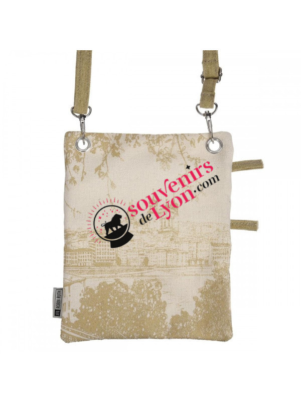Saccoche passeport Lyon Robin Ruth beige chez Souvenirsdelyon.Com