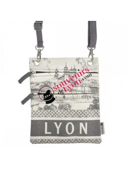 Saccoche passeport Lyon Robin Ruth gris chez Souvenirsdelyon.Com