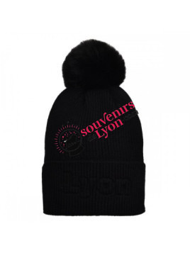 Beanie Robin Ruth black pompom Lyon chez souvenirsdelyon.com